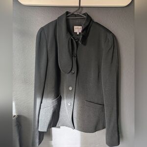Vintage Armani Tie Neck Blazer, Sz 14
